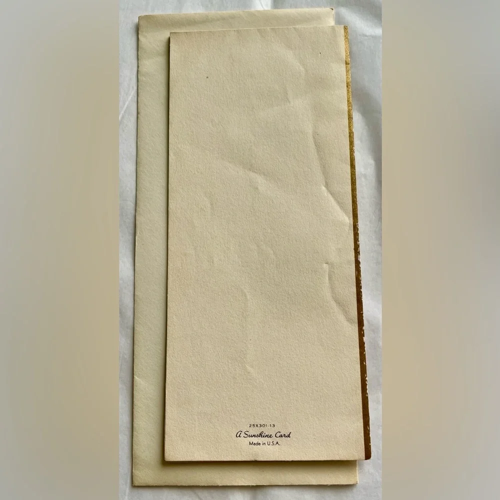 VTG Unused 1960’s Wedding Card with Envelope Vintage Bride Groom Orchids Bell